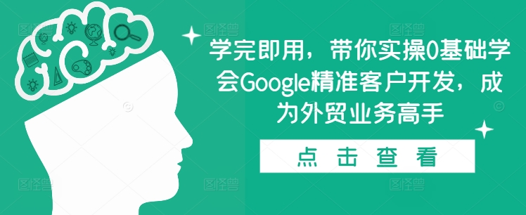 学完即用，带你实操0基础学会Google精准客户开发，成为外贸业务高手-小艾项目网