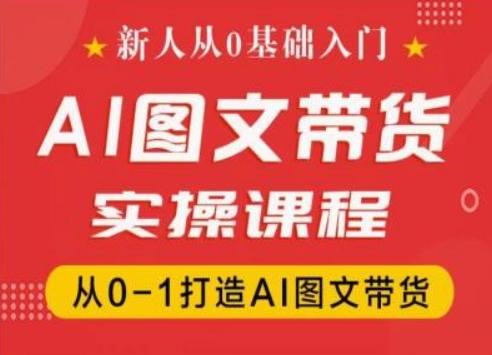 新人从0基础入门，抖音AI图文带货实操课程，从0-1打造AI图文带货-小艾项目网