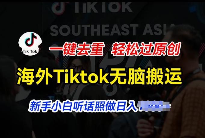 海外Tiktok短视频无脑搬运，一键去重轻松过原创，新手小白听话照做日入几张【揭秘】-小艾项目网