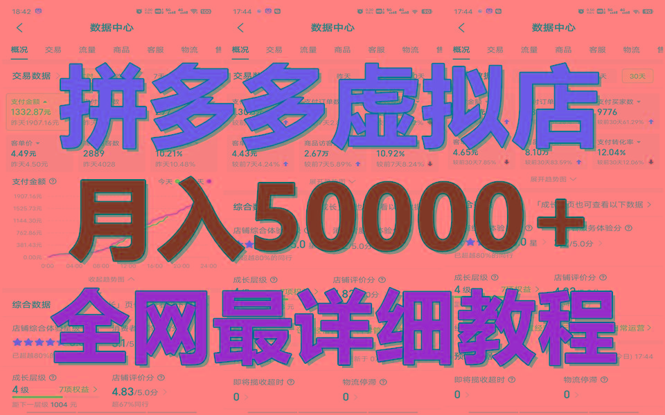 拼多多虚拟电商训练营月入50000+你也行，暴利稳定长久，副业首选-小艾项目网