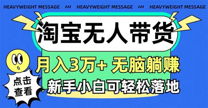 淘宝无人带货3.0高收益玩法，月入3万+，无脑躺赚，新手小白可落地实操-小艾项目网