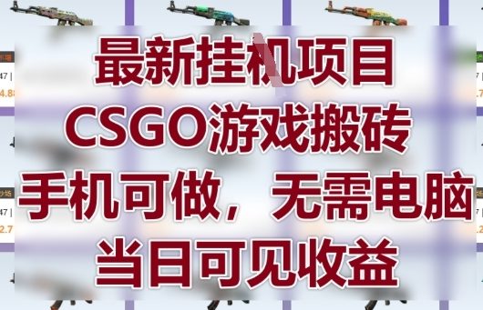 最新挂G项目，CSGO游戏搬砖，手机可做，无需电脑，当日见收益【揭秘】-小艾项目网