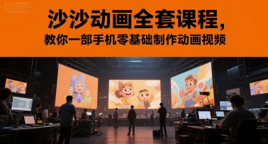 沙沙动画全套课程，教你一部手机零基础制作动画视频-小艾项目网