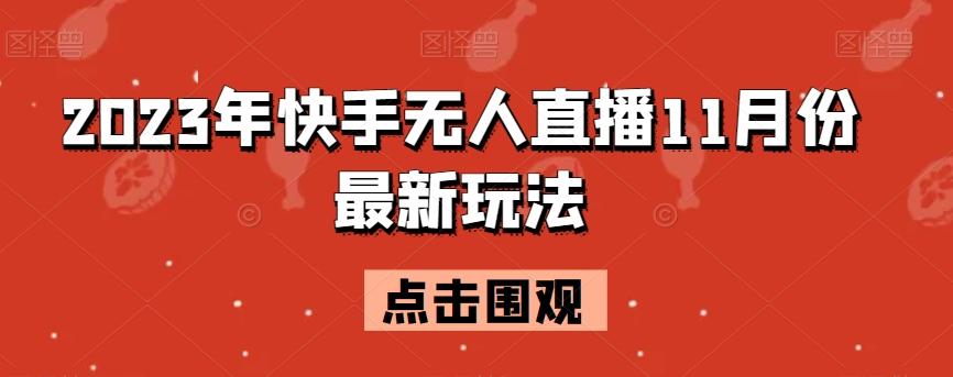 2023年快手无人直播11月份最新玩法-小艾项目网